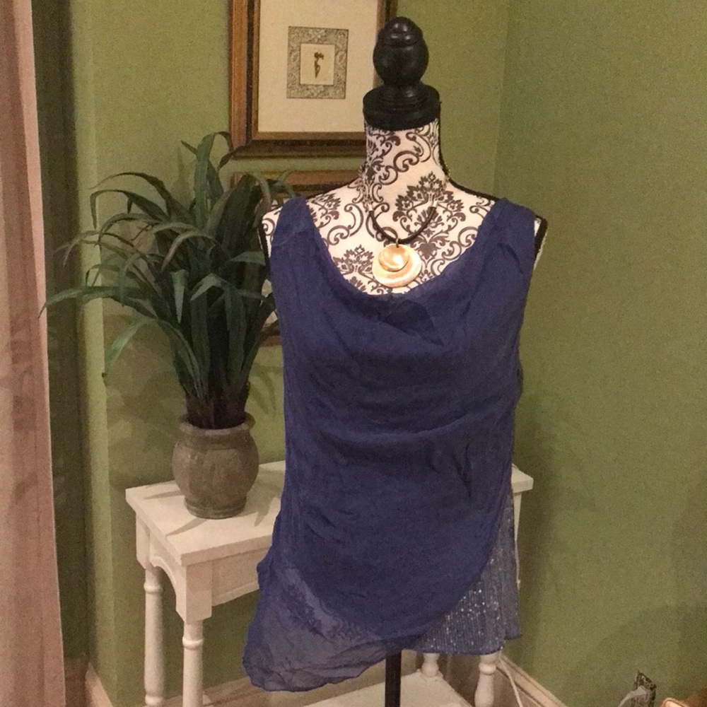 Sequin and gauze top